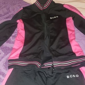 Pink and black sweat suit